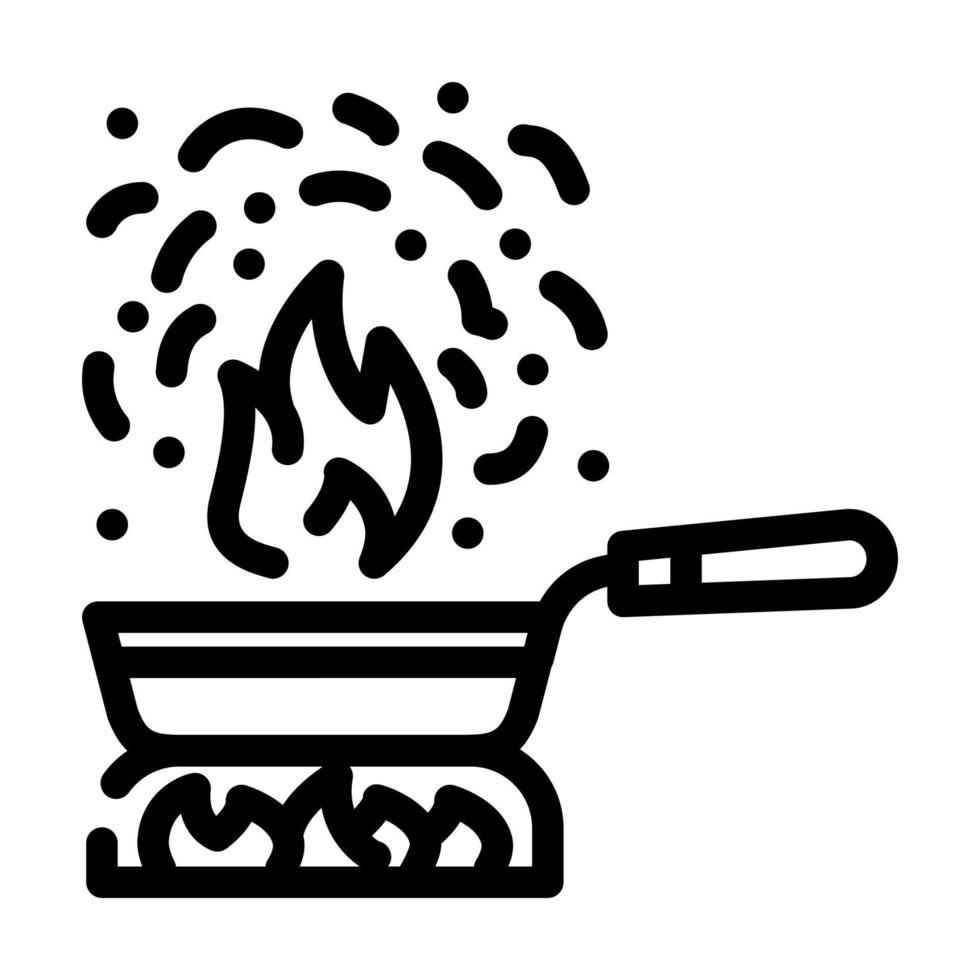 illustration vectorielle de l'icône de la ligne de nourriture brûlée vecteur