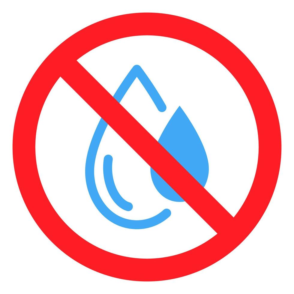 pas d'eau ou pas d'huile, symbole. eau non potable, panneau d'interdiction. symbole interdit vecteur