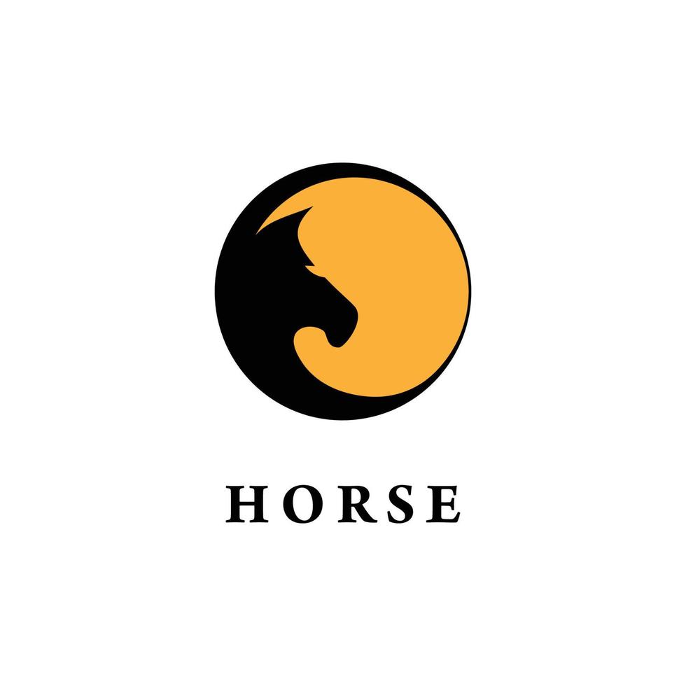vecteur de conception de logo de cheval sur le cercle.