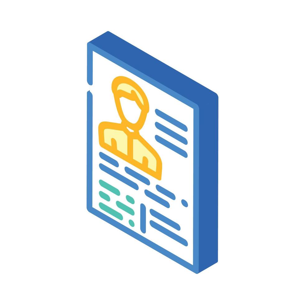 formulaire de demande cv icône isométrique illustration vectorielle vecteur