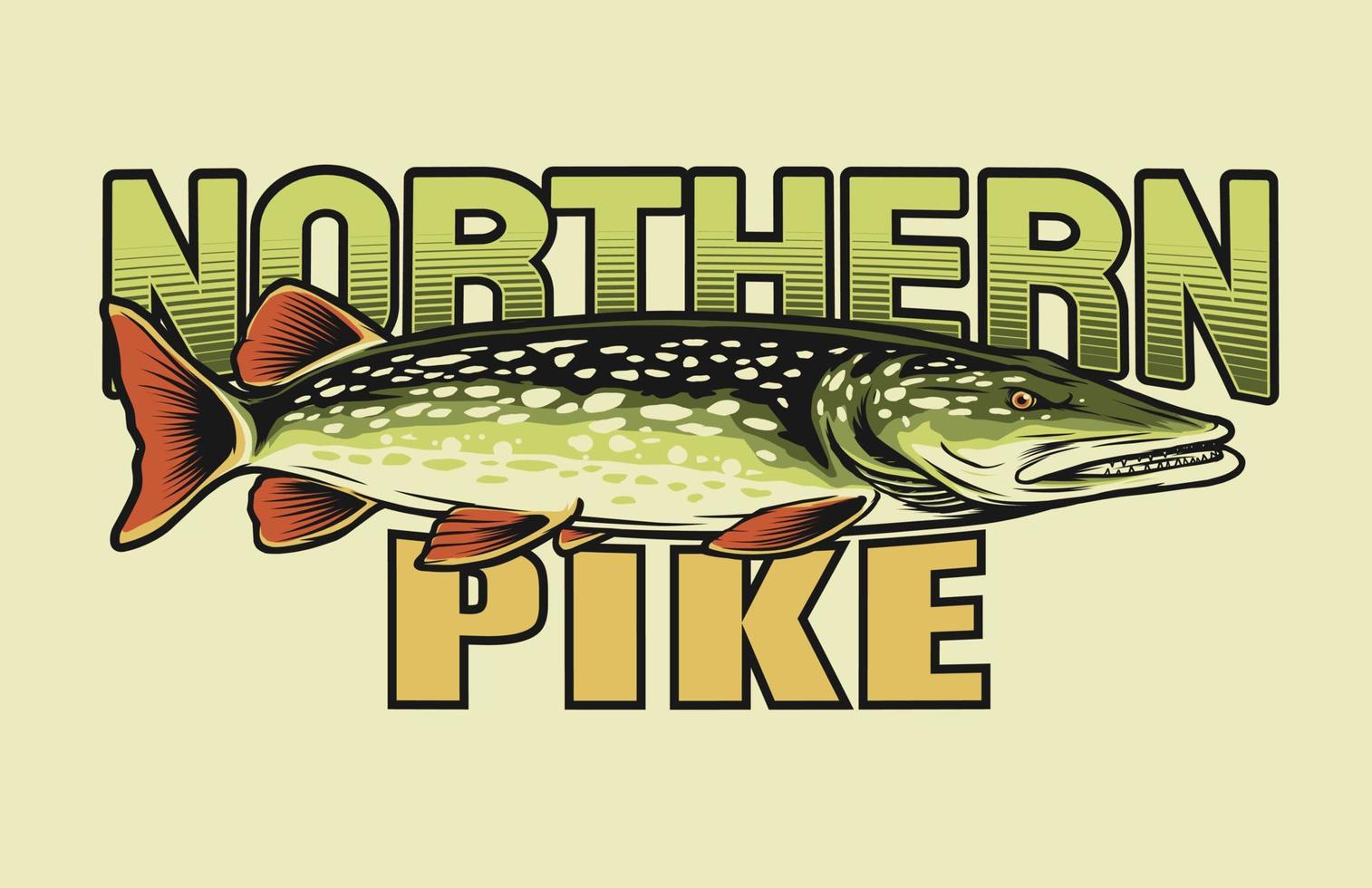 logo vectoriel de poisson brochet du nord