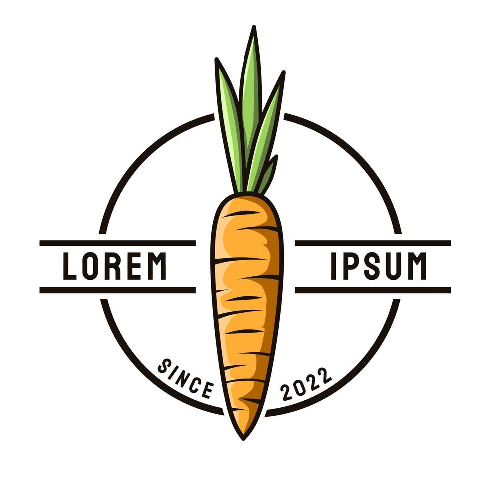 logo de la ferme de carottes vecteur