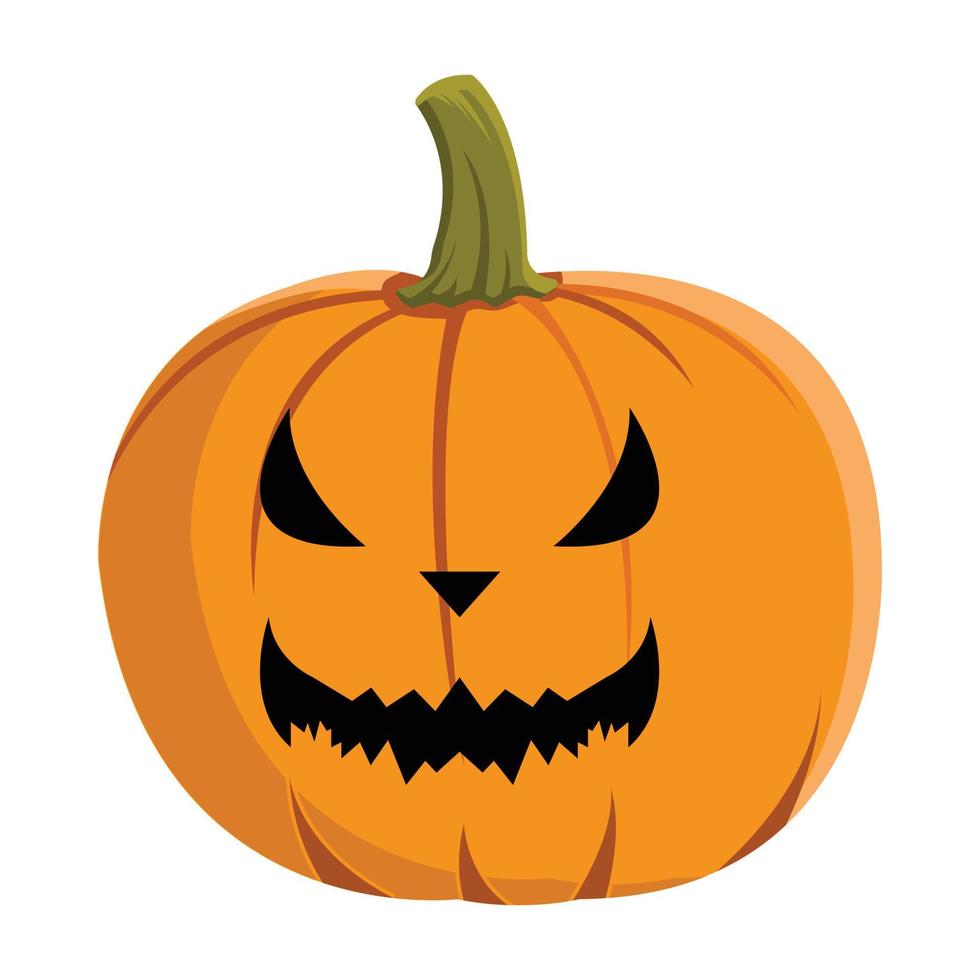 conception de lanterne de citrouille avec un visage effrayant pour l'événement d'halloween. conception d'éléments d'halloween avec citrouille. conception de lanterne citrouille avec un sourire diabolique sur fond blanc. vecteur