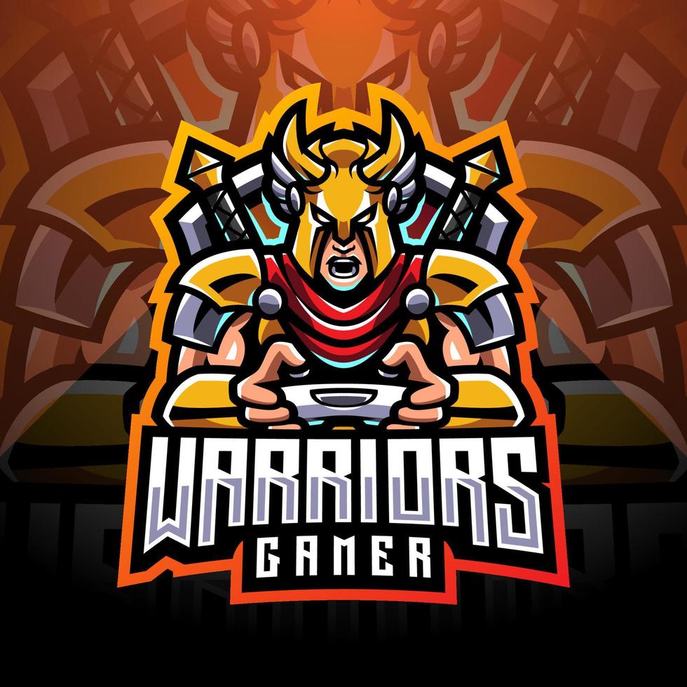 logo mascotte esport gamer guerrier vecteur