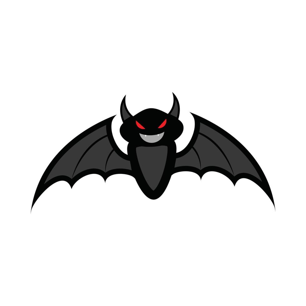 illustration vectorielle de conception de chauve-souris maléfique noire d'halloween. design chauve-souris avec abat-jour de couleur jaune et bois. conception d'éléments de fête d'halloween avec une chauve-souris effrayante noire. vecteur