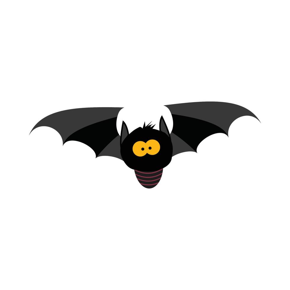 illustration vectorielle de conception de chauve-souris noire à face mignonne d'halloween. conception de chauve-souris noire avec abat-jour de couleur jaune et bois. conception d'éléments de fête d'halloween avec une jolie chauve-souris noire. vecteur