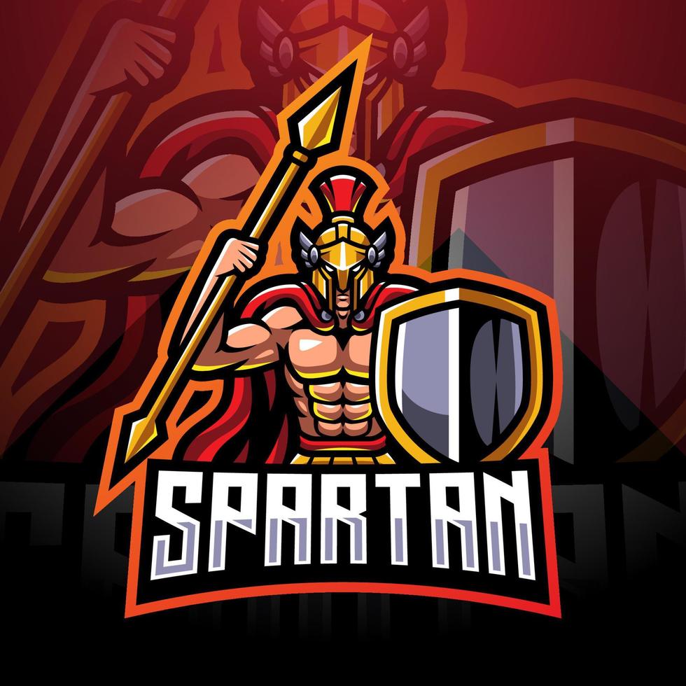 création de logo de mascotte esport spartiate vecteur