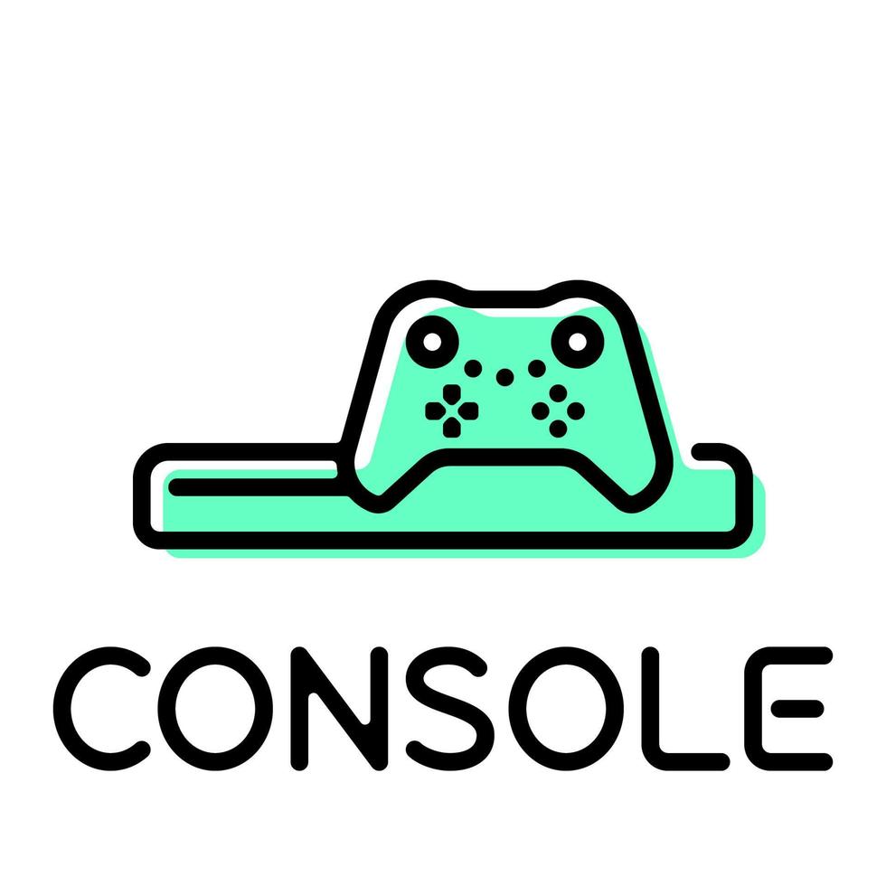 pictogramme de console de jeu avec étiquette de texte vecteur