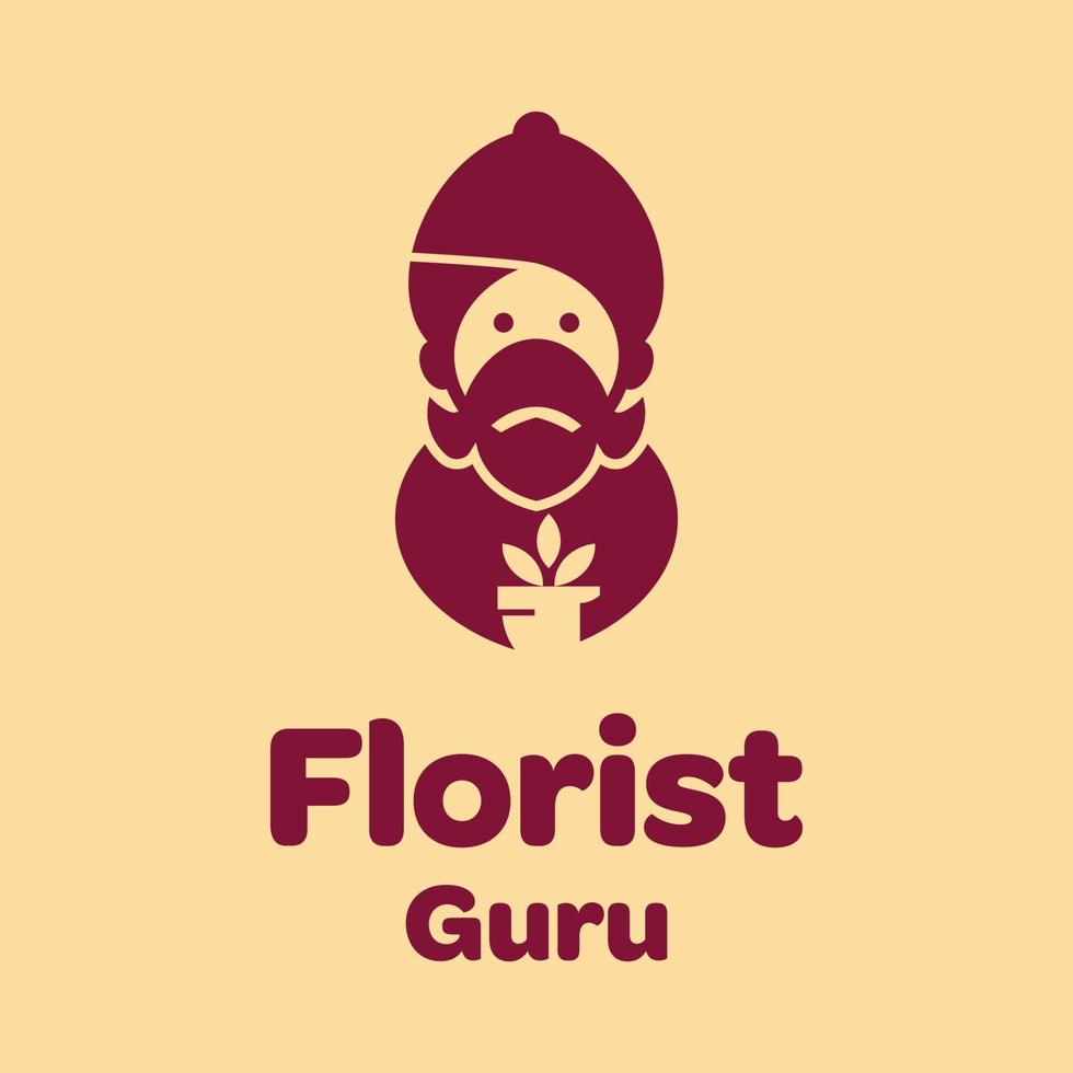 logo de gourou fleuriste vecteur