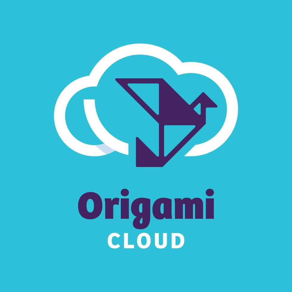 logo nuage origami vecteur