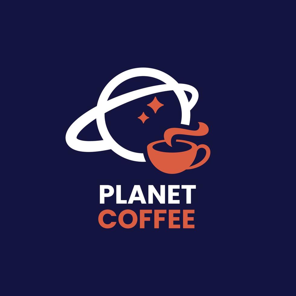 logo planète café vecteur