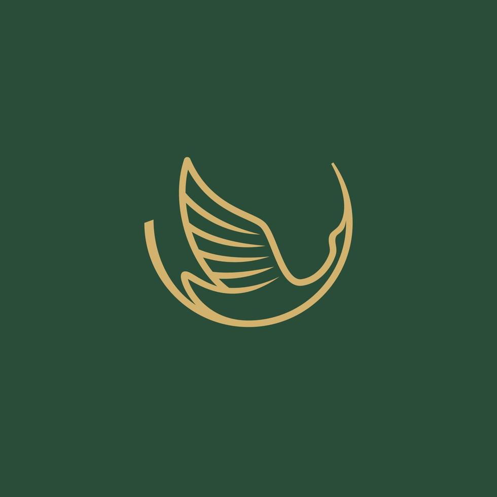 logo grue oiseau vecteur