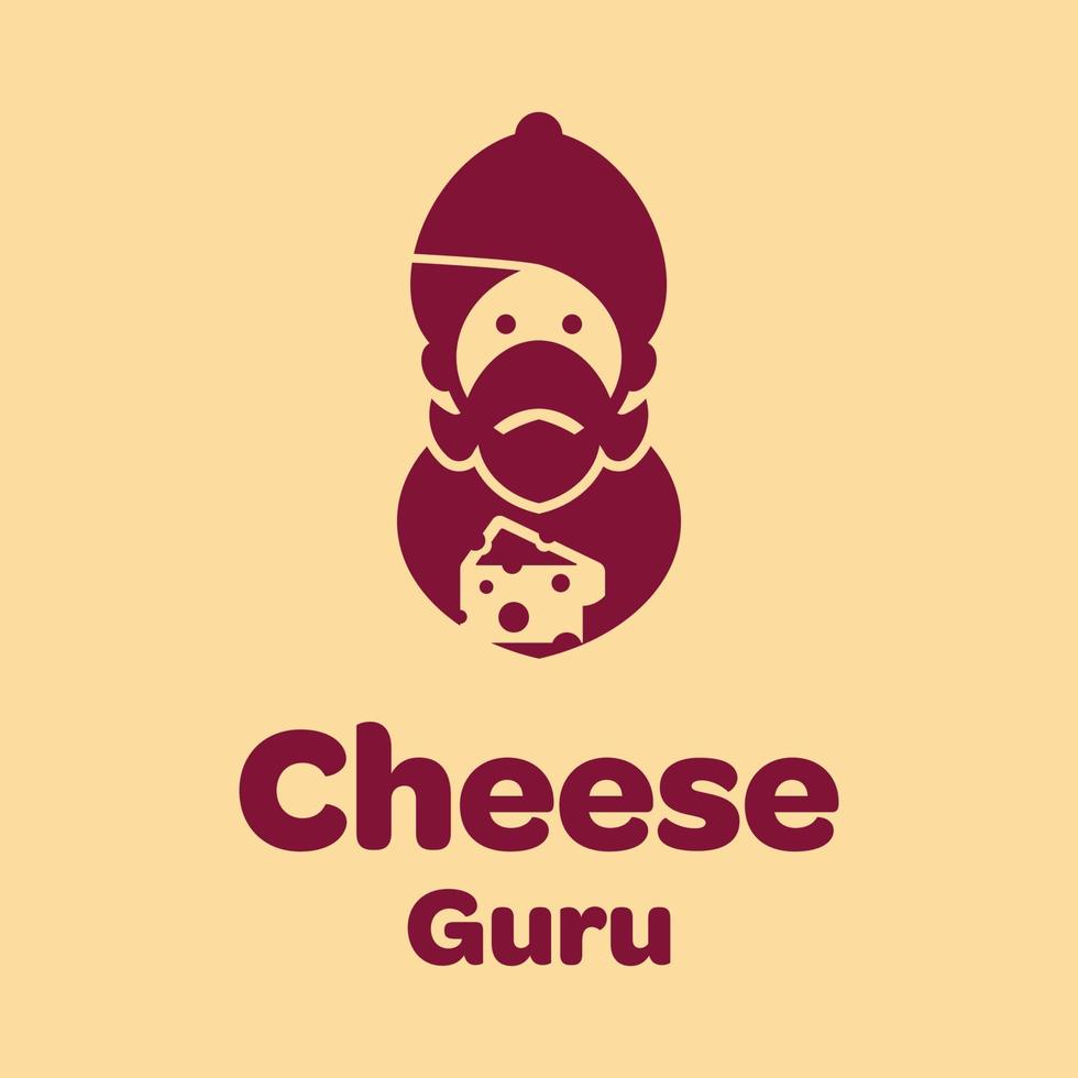 logo du gourou du fromage vecteur