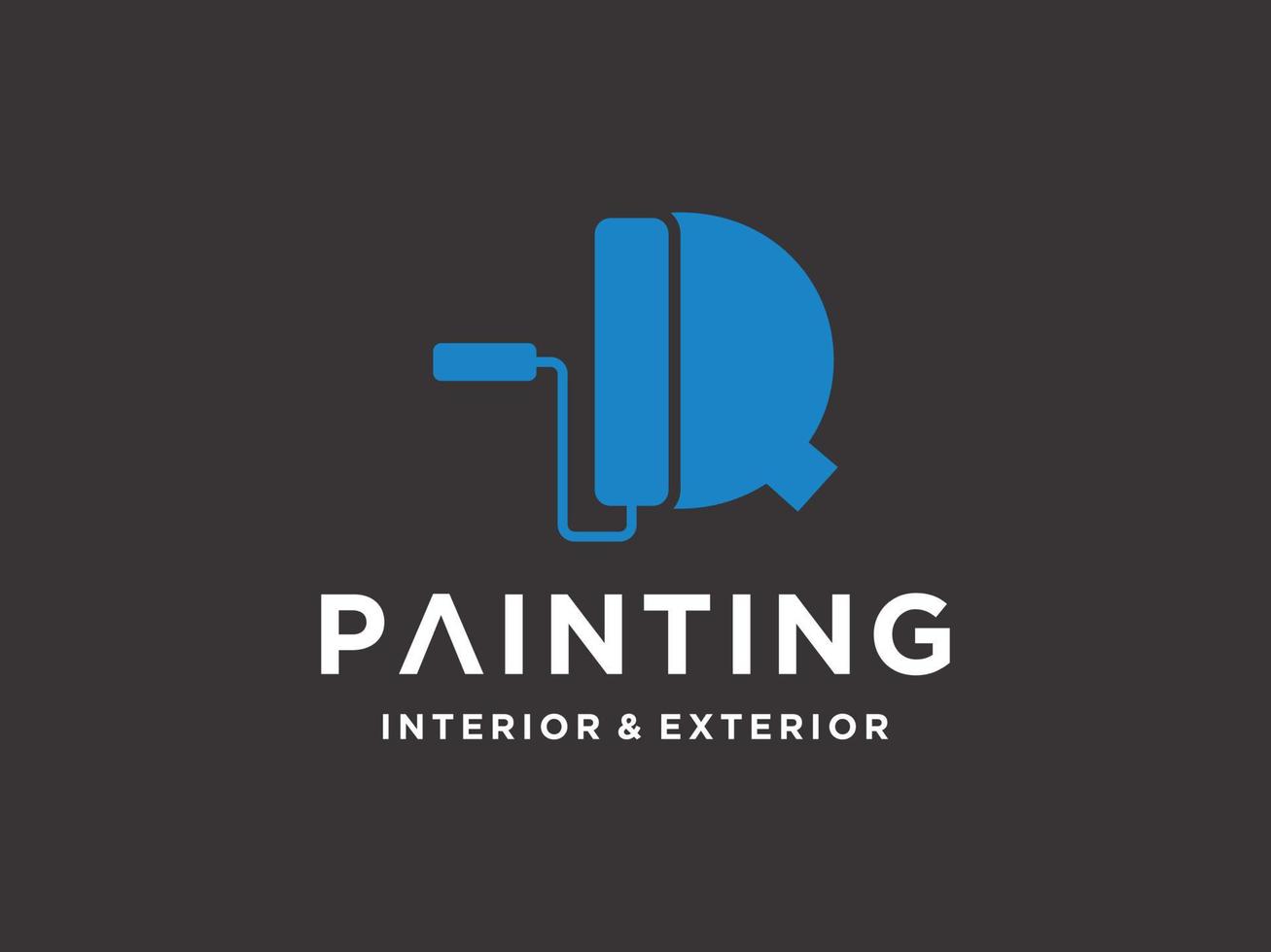 modèle de logo de peinture avec vecteur premium initial q concept