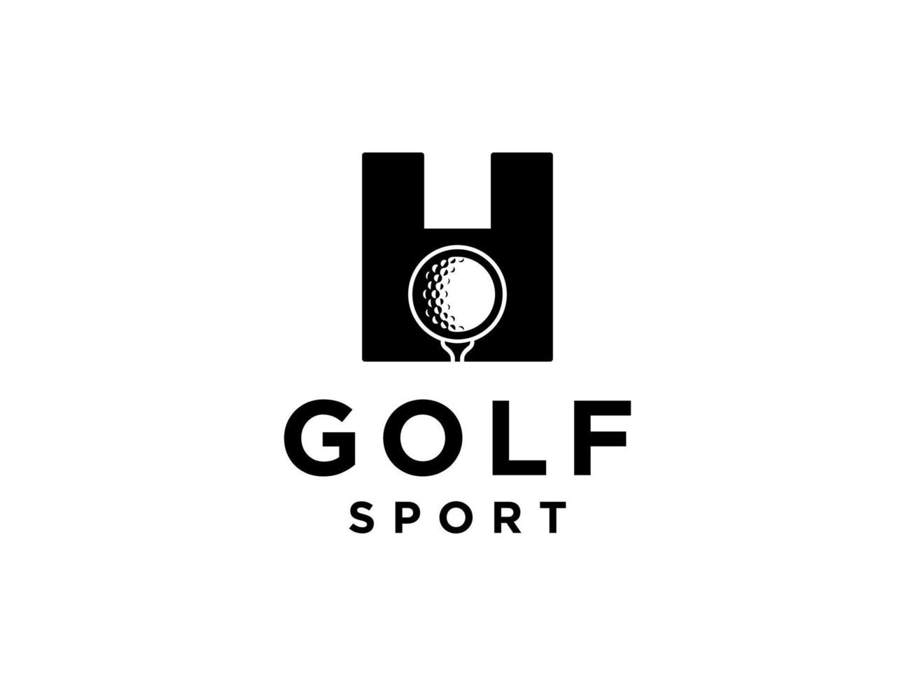 logo de sport de golf. lettre h pour le modèle vectoriel de conception de logo de golf.