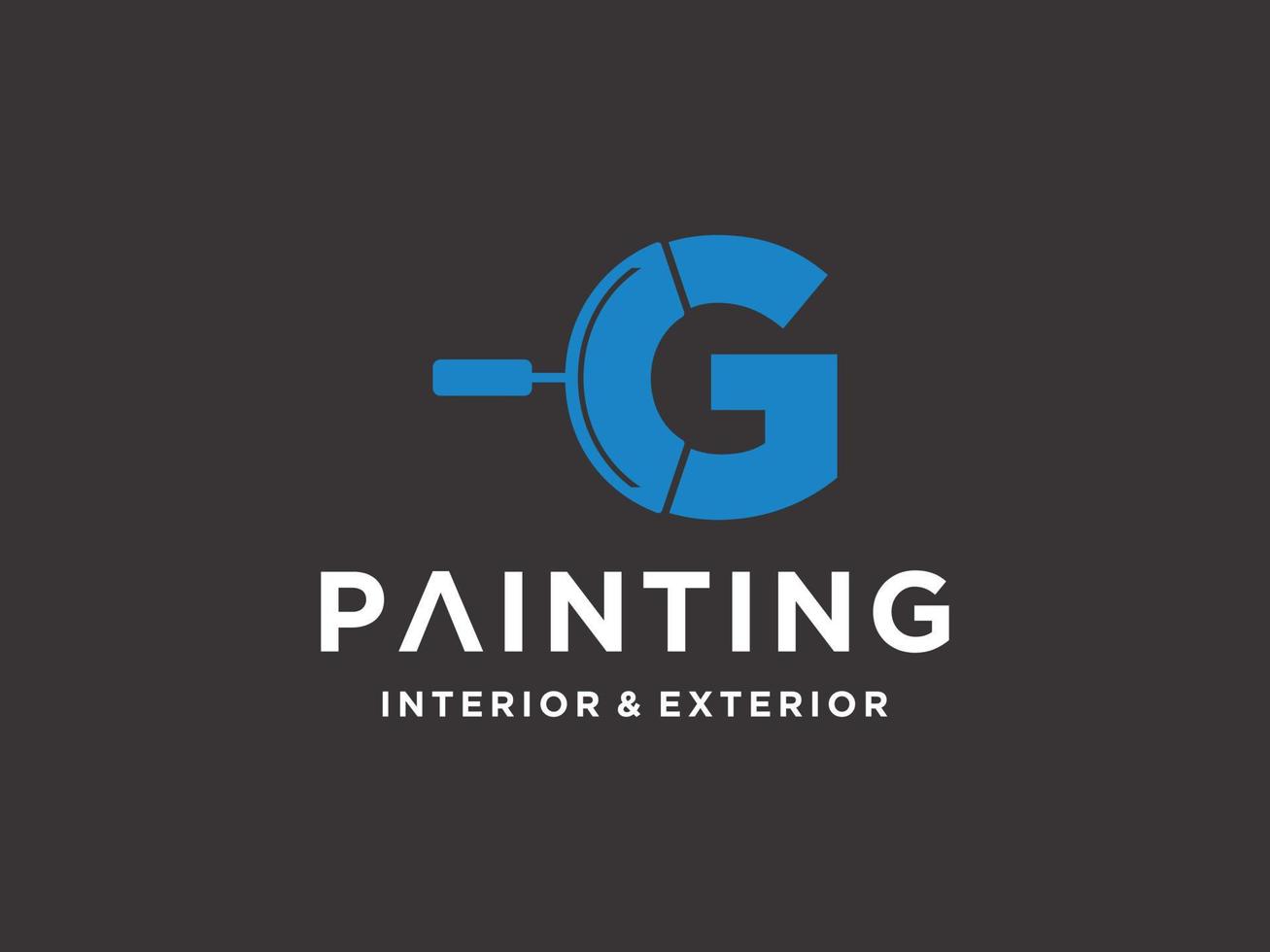 modèle de logo de peinture avec vecteur premium initial g concept