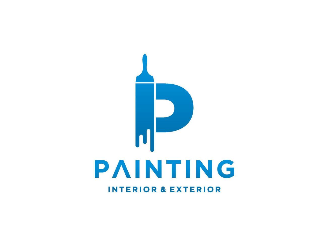 modèle de logo de peinture avec vecteur premium initial p concept