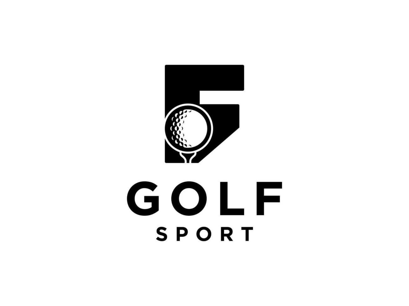 logo de sport de golf. lettre f pour le modèle vectoriel de conception de logo de golf.