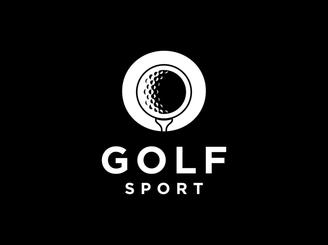 logo de sport de golf. lettre o pour le modèle vectoriel de conception de logo de golf.
