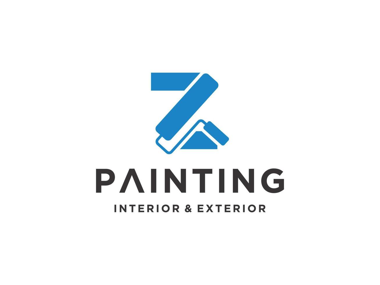 modèle de logo de peinture avec vecteur premium concept z initial