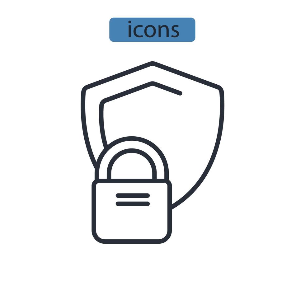 icônes de protection symbole éléments vectoriels pour le web infographique vecteur