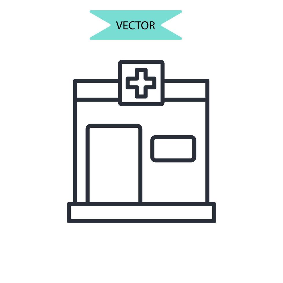 icônes de pharmacie symbole éléments vectoriels pour le web infographique vecteur