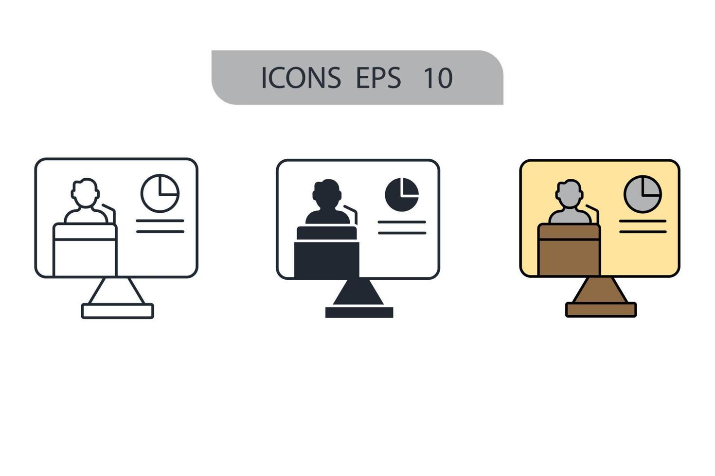 icônes de séminaire symboles éléments vectoriels pour le web infographique vecteur