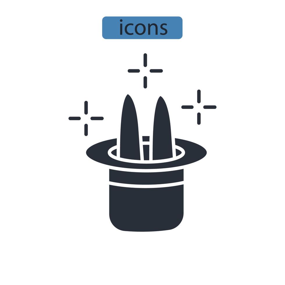 chapeau magique icônes symbole éléments vectoriels pour le web infographique vecteur