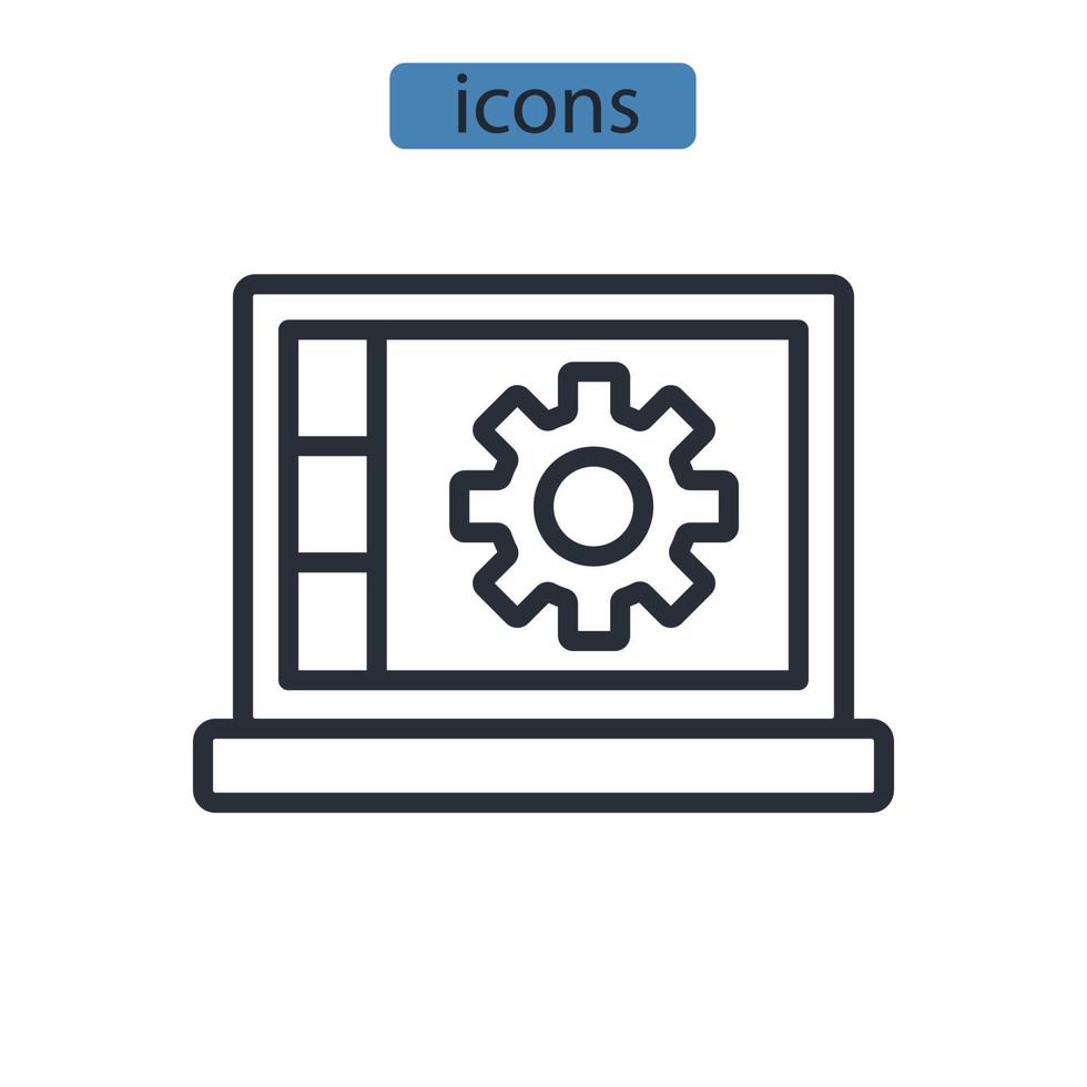 icônes techniques symboles éléments vectoriels pour le web infographique vecteur
