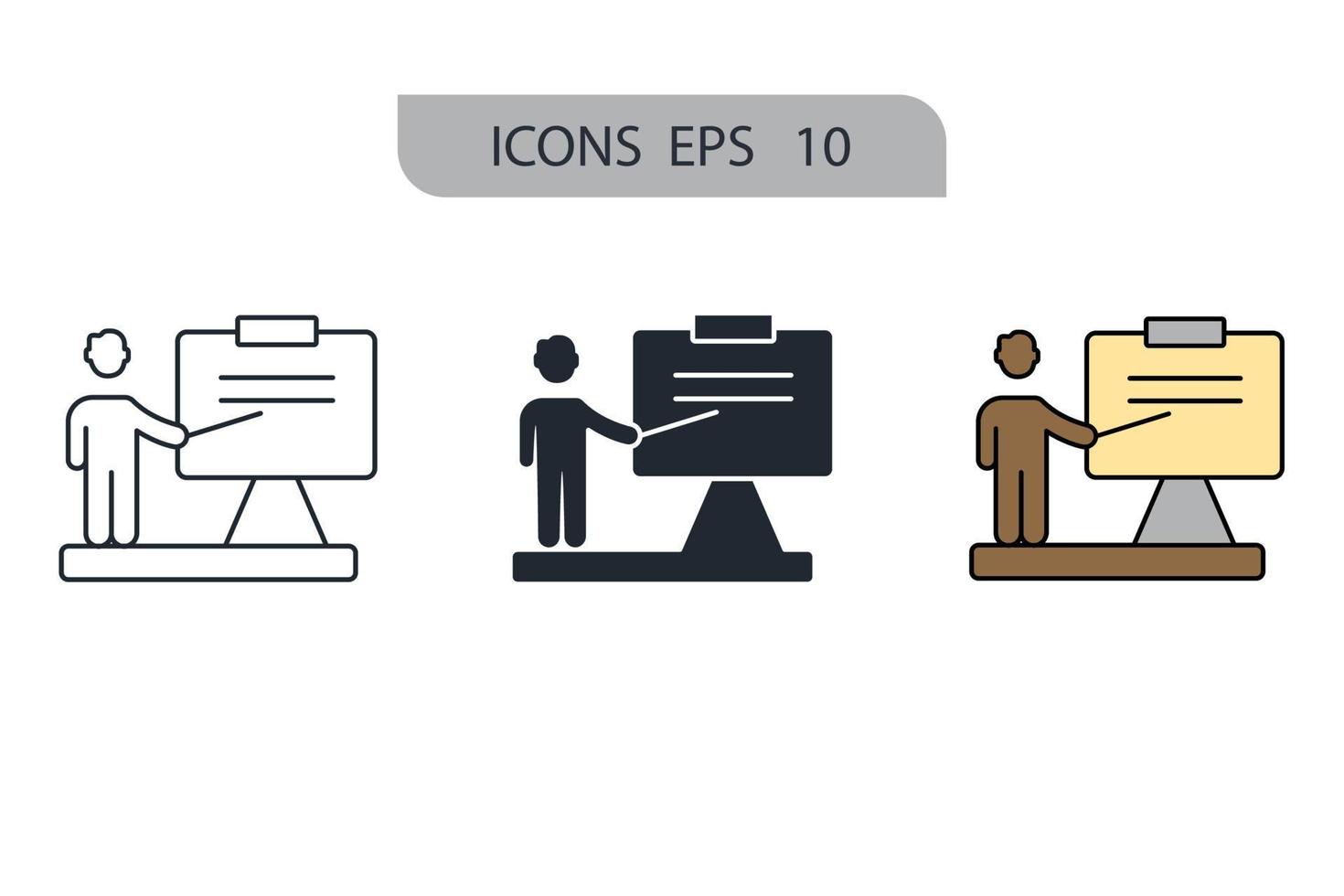 éléments de vecteur de symbole d'icônes de présentation pour le web infographique