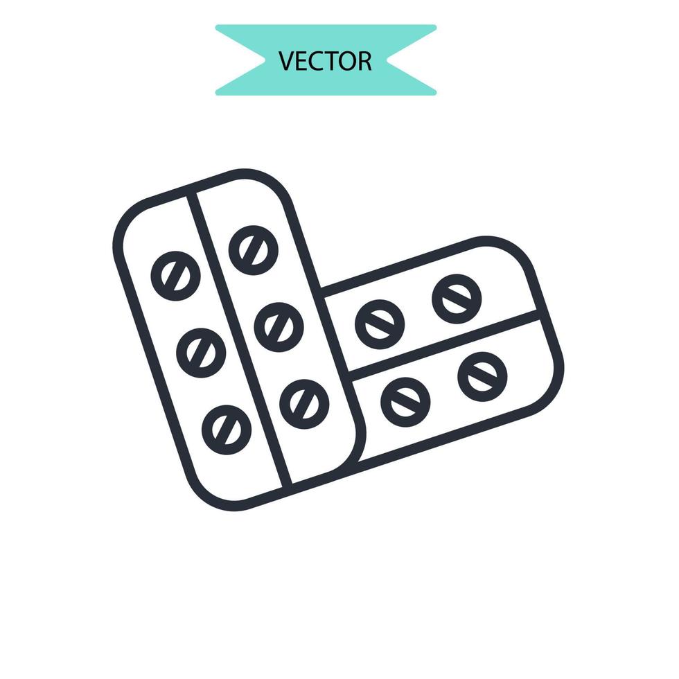 médicaments icônes symbole vecteur éléments pour infographie web