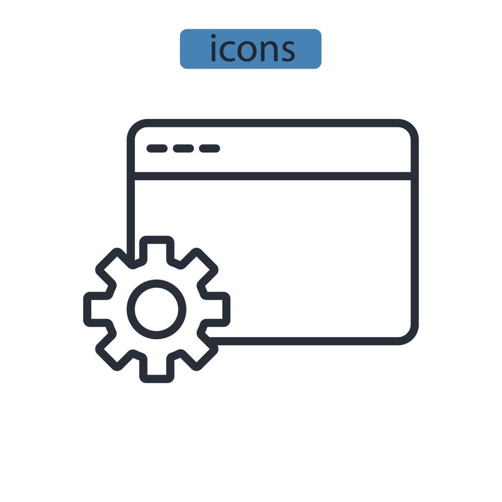 icônes de réglage de site Web symboles éléments vectoriels pour le web infographique vecteur