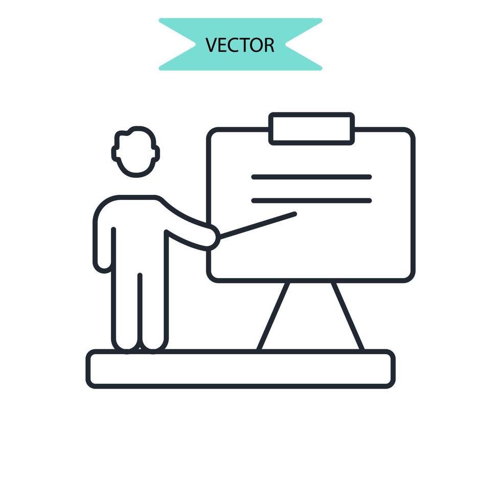 éléments de vecteur de symbole d'icônes de présentation pour le web infographique