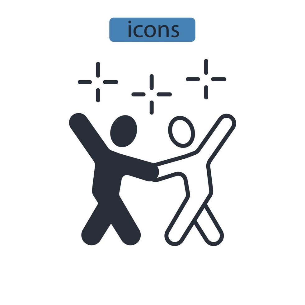 icônes de danse symboles éléments vectoriels pour le web infographique vecteur