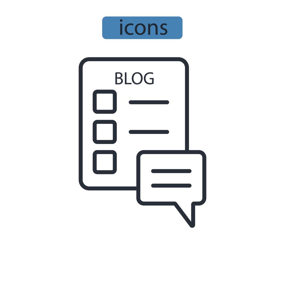 icônes de blog symboles éléments vectoriels pour le web infographique vecteur