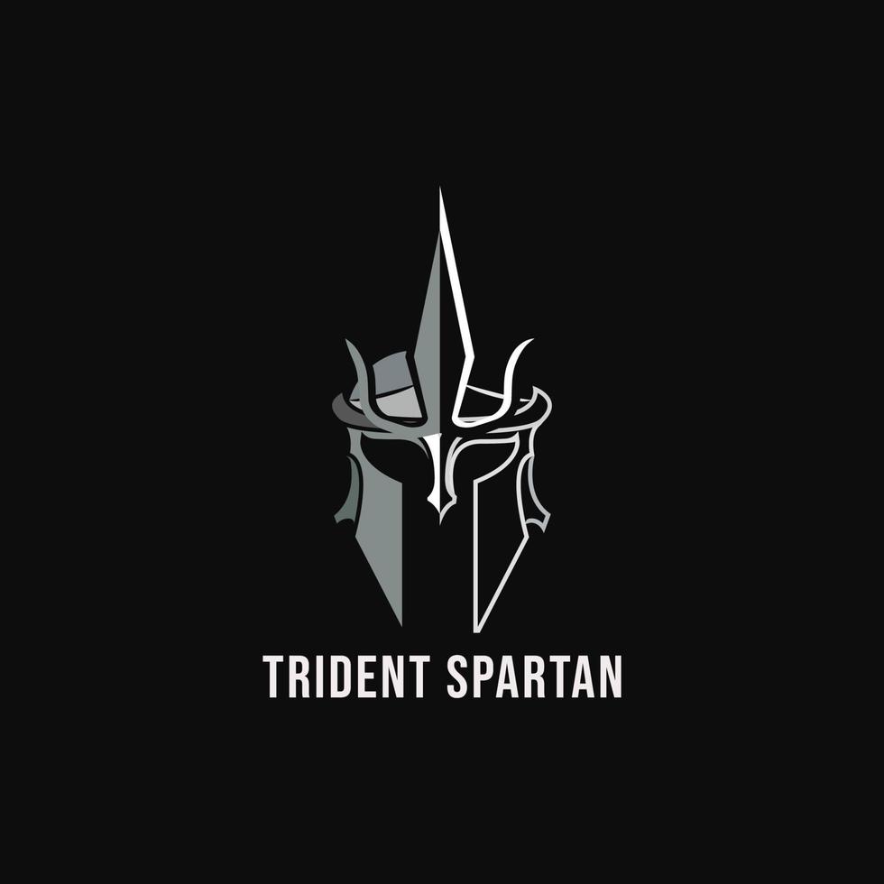 illustration vectorielle de conception de logo spartiate trident vecteur