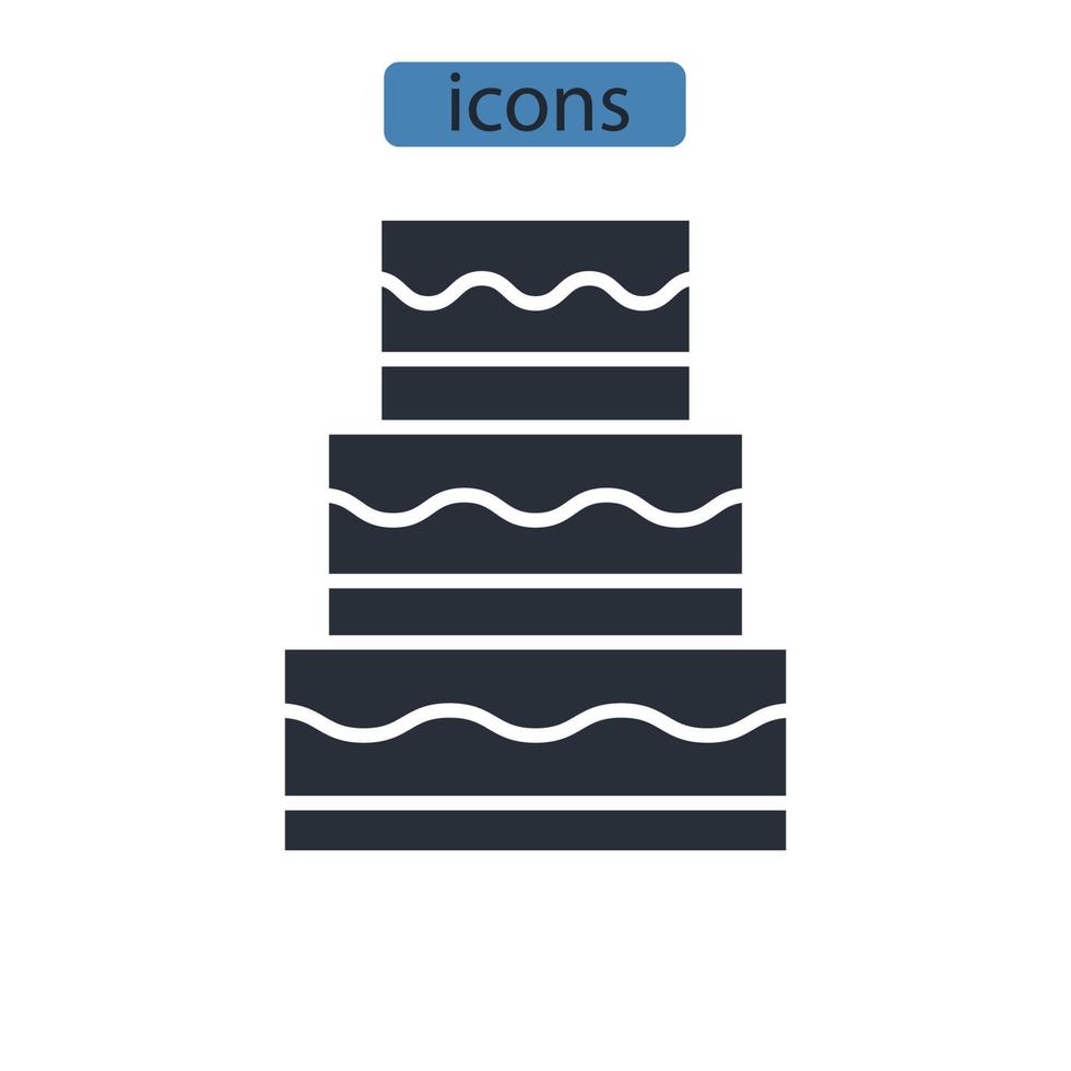 gâteau icônes symbole vecteur éléments pour infographie web