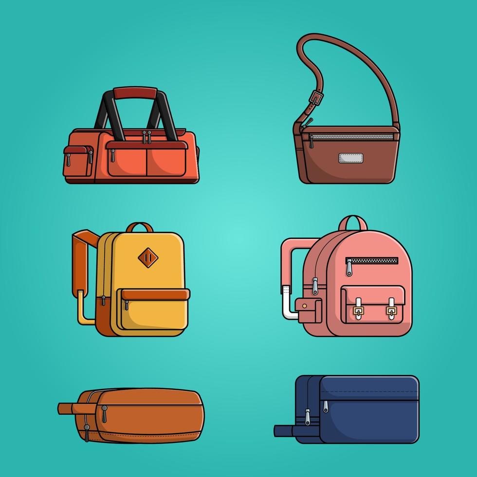 divers types de sacs illustration vectorielle vecteur