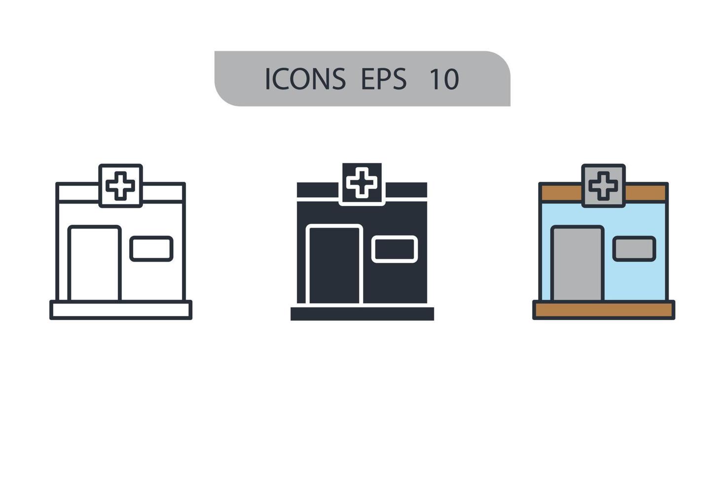 icônes de pharmacie symbole éléments vectoriels pour le web infographique vecteur