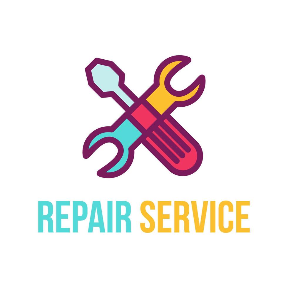 service de réparation lettrage création de logo vectoriel plat