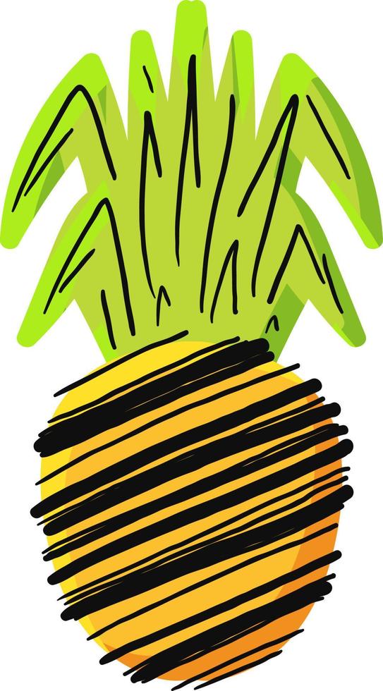 illustration vectorielle dessinés à la main ananas naturel vecteur