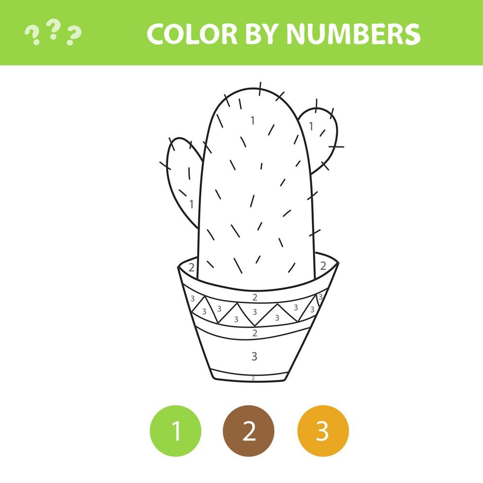 jeu éducatif pour enfants. page de coloriage avec cactus mignon. vecteur