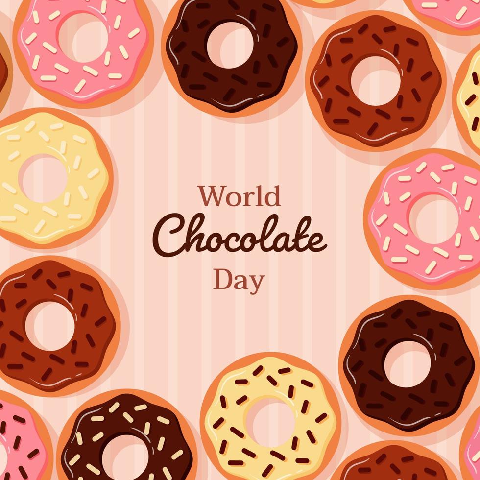 journée mondiale du chocolat. illustration de beignets vecteur
