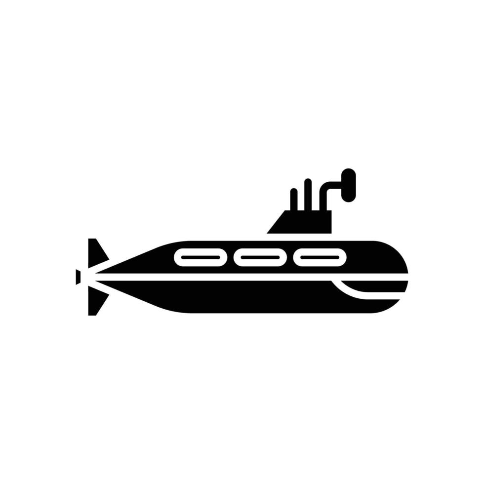 vecteur d'icône sous-marin. transport, véhicules marins. style d'icône solide, glyphe. illustration de conception simple modifiable
