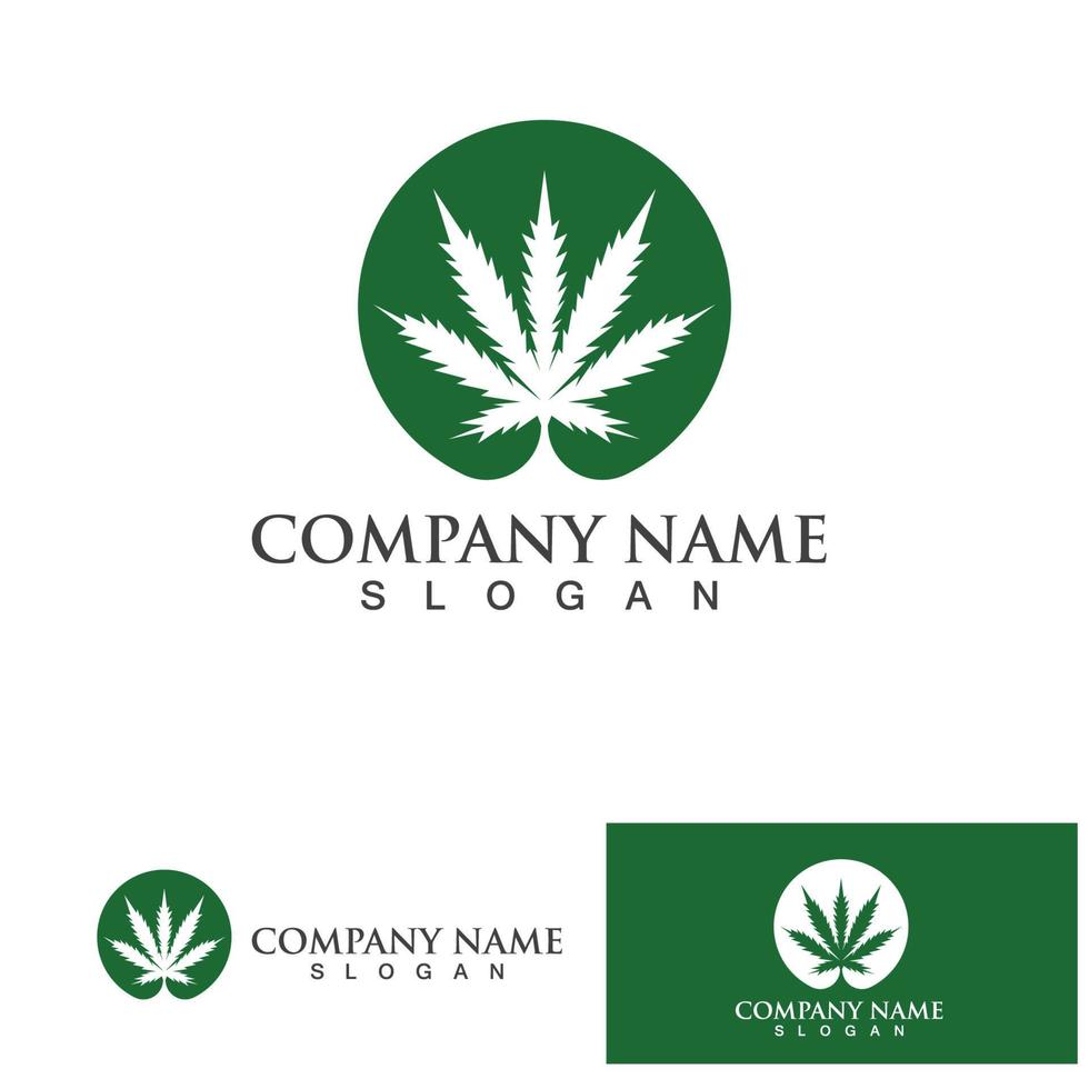 icône d'illustration vectorielle de logo de feuille de cannabis vecteur