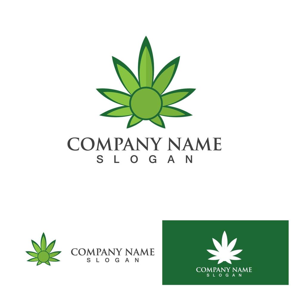 icône d'illustration vectorielle de logo de feuille de cannabis vecteur