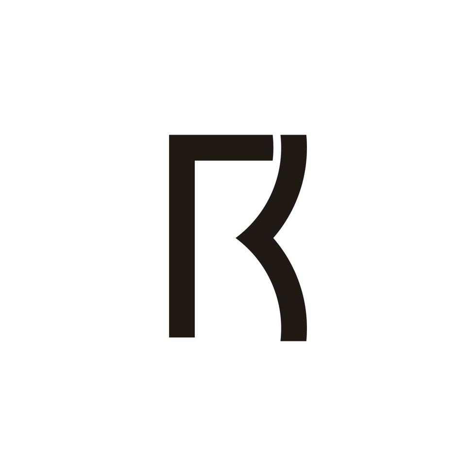 lettre rk simple ligne vecteur logo géométrique