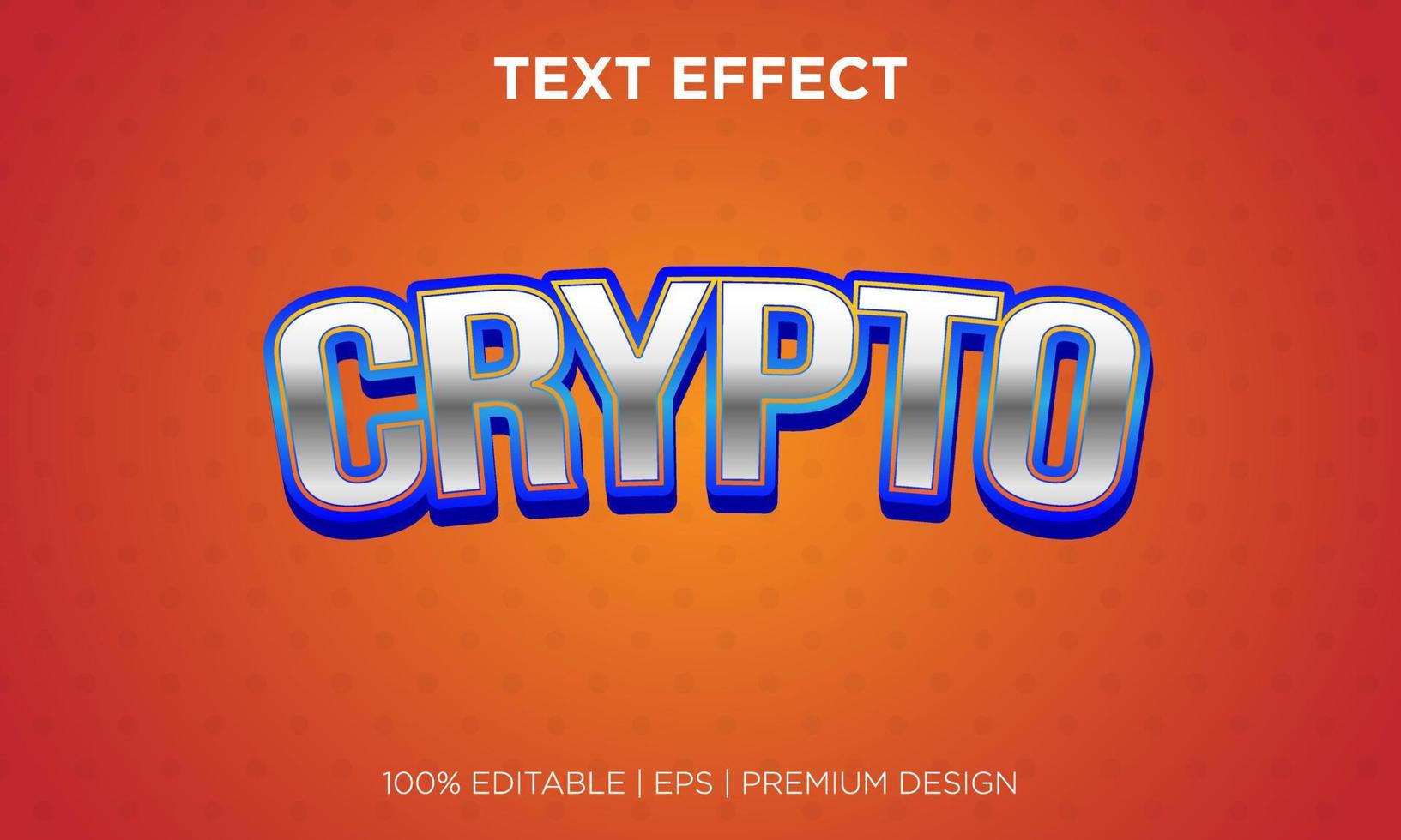 style d'effet de texte de modèle crypto vecteur