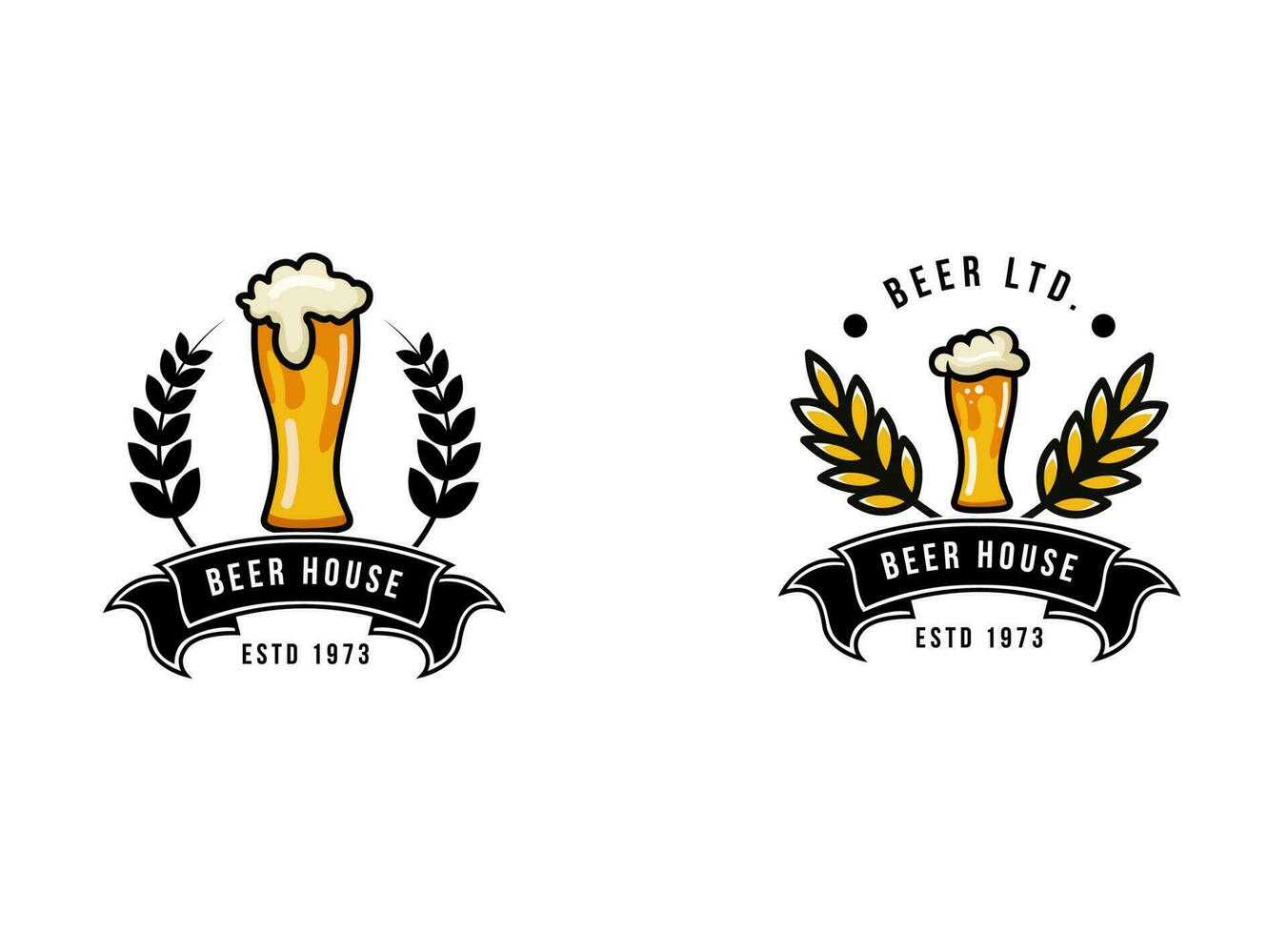 modèle de conception de logo de l'industrie de la bière et de l'alcool vecteur