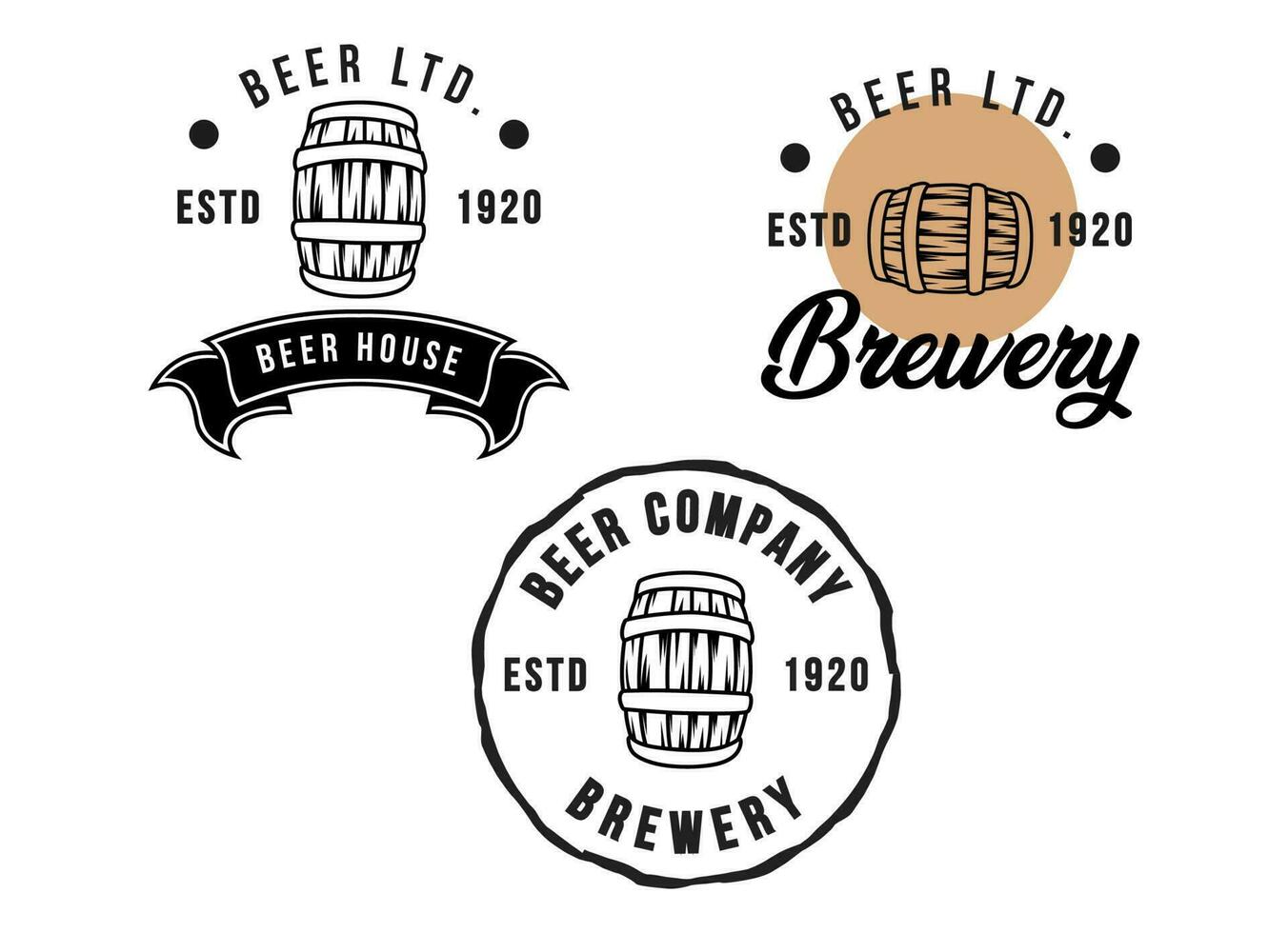 modèle de conception de logo de l'industrie de la bière et de l'alcool vecteur